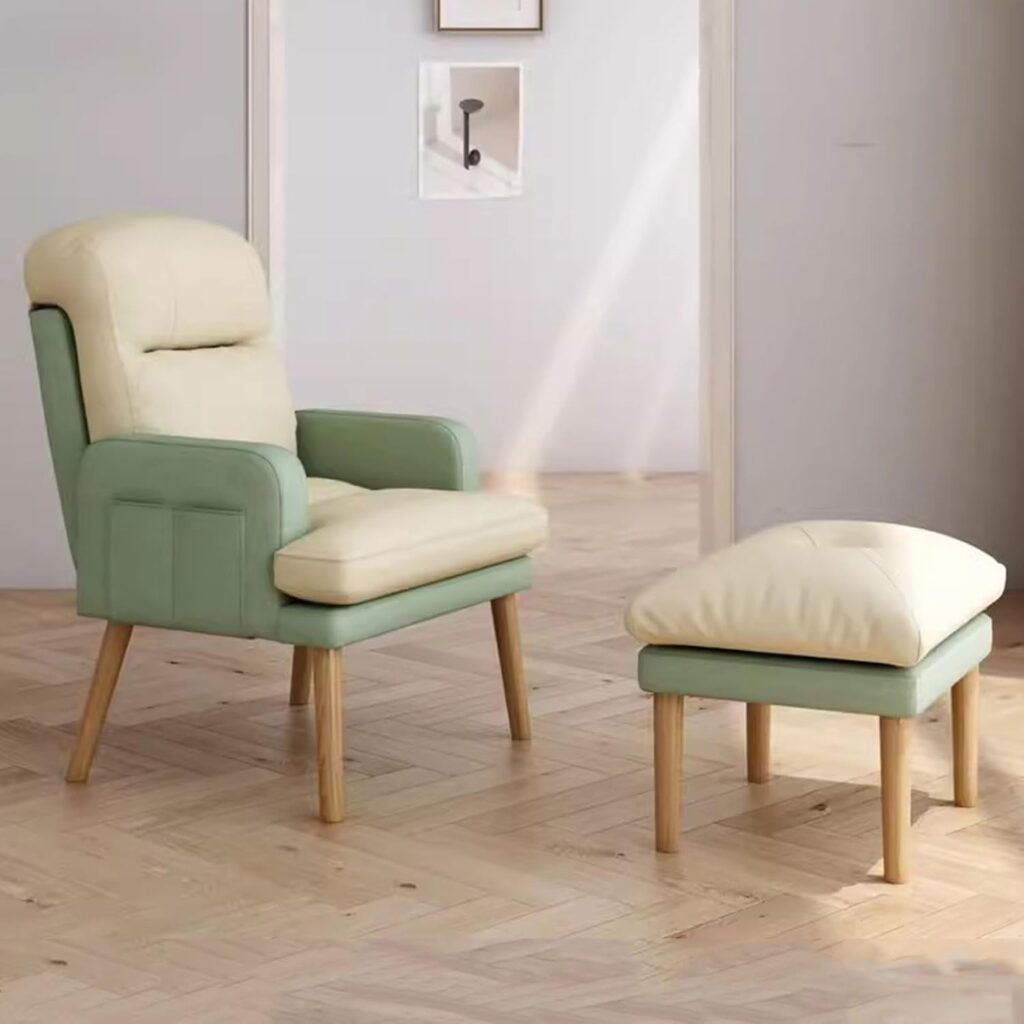 Chair for Living Room,Modern Recliner Chair Adjustable Back,Comfort Leisure Lazy Chair for Adult Single Sofa with Ottoman,Armchair Upholstered Desk Chair.