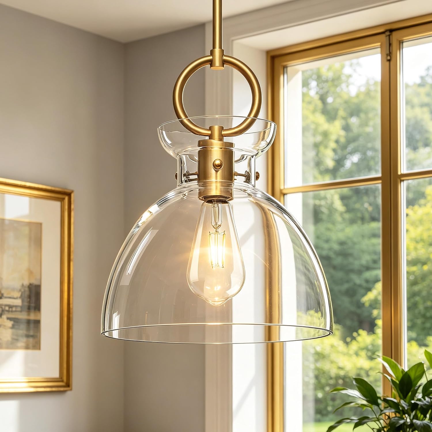 Mgcanyu Modern Glass Hanging Fixture